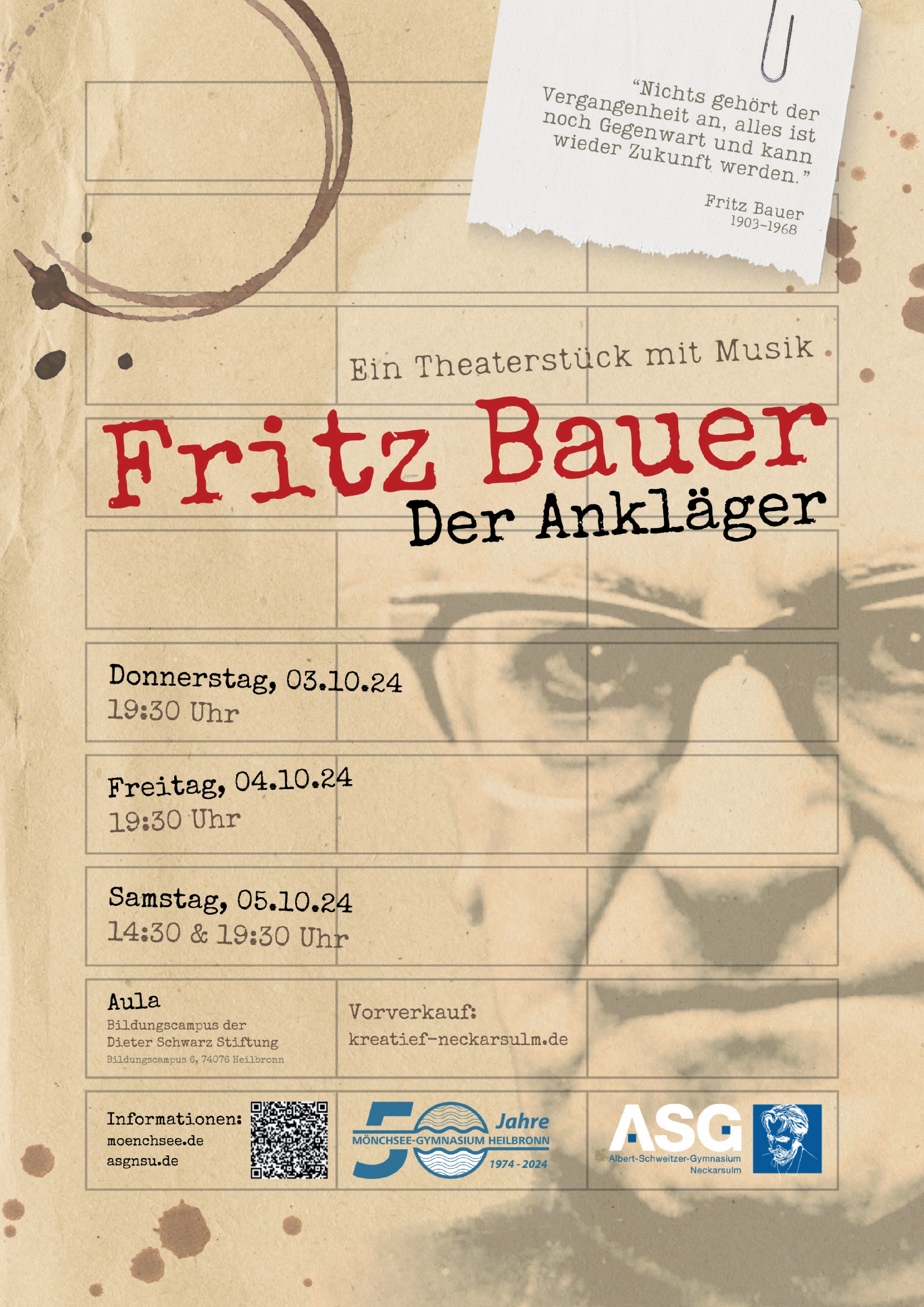 Plakat Musical Fritz Bauer