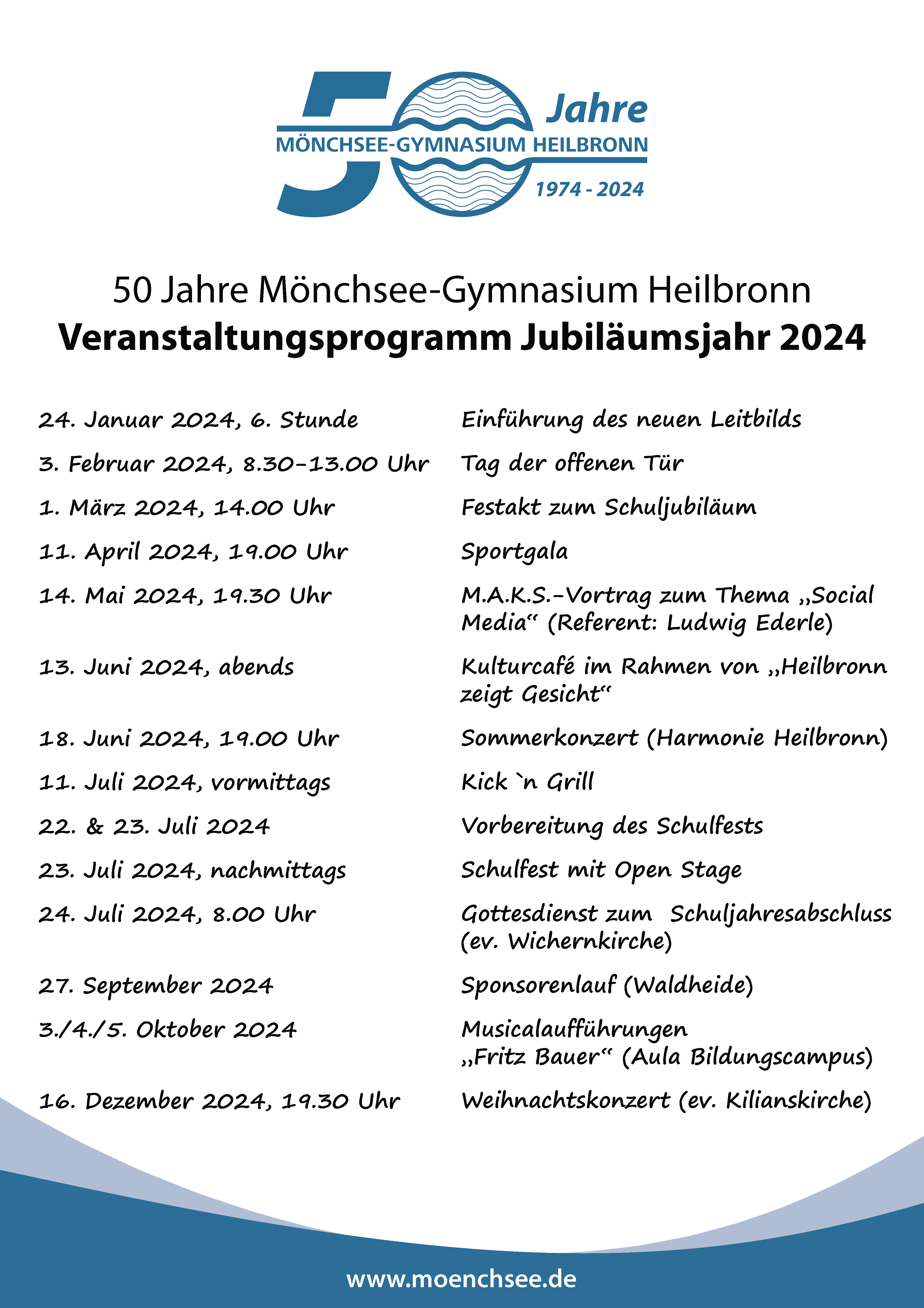 Veranstaltungsprogramm Jubilaum 2024